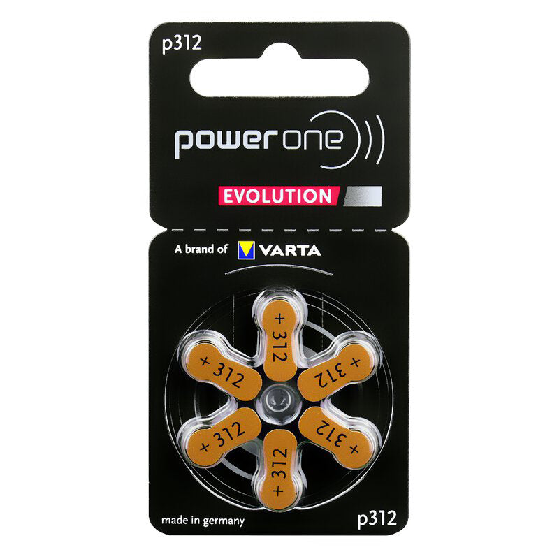 Baterii auditive Power One Evolution p312 zinc-aer 6 buc BAT0272EVO