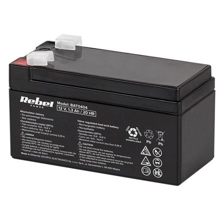 Acumulator staționar AGM VRLA 12V 1.3Ah pentru UPS Rebel BAT0404