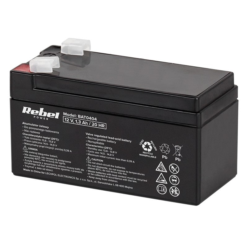 Acumulator staționar AGM VRLA 12V 1.3Ah pentru UPS Rebel BAT0404