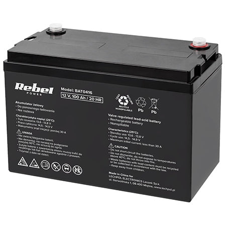 Acumulator stationar AGM VRLA 12V 100Ah pentru standby Rebel BAT0416