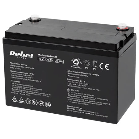 Acumulator staționar AGM VRLA 12V 100Ah Rebel BAT0421