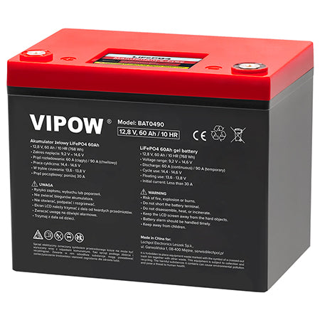 Acumulator LiFePO4 60 Ah cu BMS, 12,8 V, 768 Wh, Vipow BAT0490