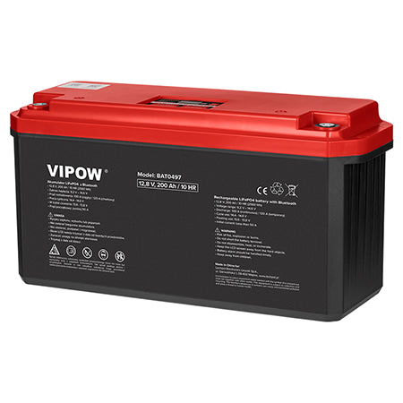 Acumulator LiFePO4 12 V 200 Ah cu Bluetooth Vipow BAT0497