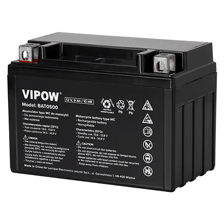 Acumulator 12V 9Ah pentru vehicule electrice, pornire 120A, Vipow BAT0500