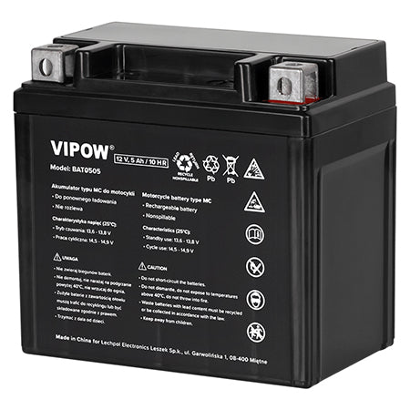 Acumulator moto 12V 5Ah încărcare rapidă Vipow BAT0505
