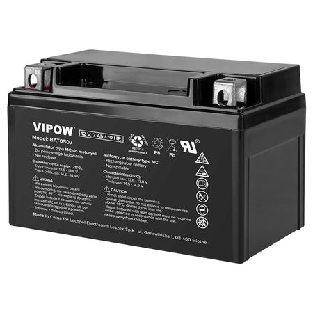 Acumulator vehicule electrice 12V 7Ah AGM Vipow BAT0507
