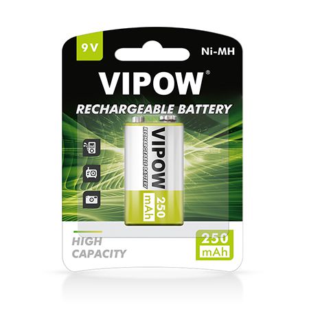 Acumulator 9 V 250 mAh Ni-MH, blister 1 buc BAT2006
