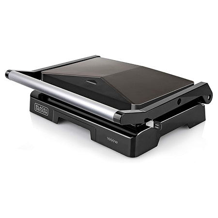 Grătar electric teflon inox 1000 W, suprafață 23 × 14.5 cm, Black&Decker BD-BXGR1000E