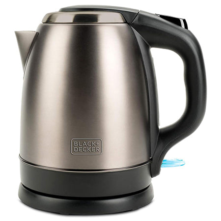 Fierbător inox 2200 W 1.2 L, filtru anticalcar, bază rotativă, Black&Decker BD-BXKE2202E