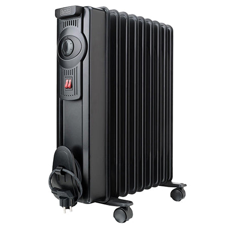 Radiator ulei, 9 elementi, 1500 W, 2 trepte, portabil, Black&Decker BD-BXRA1500E