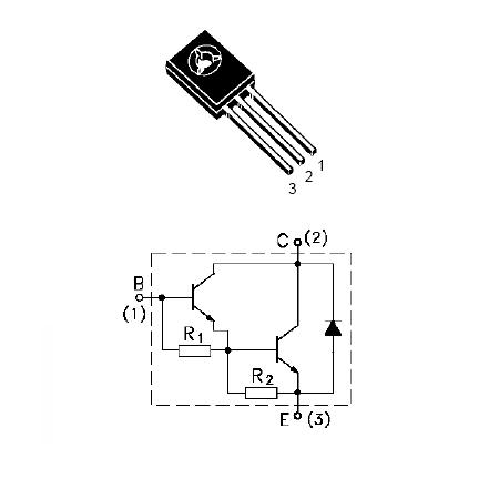 Tranzistor NPN Darlington cu diodă protecție 80V 4A 40W BD679A