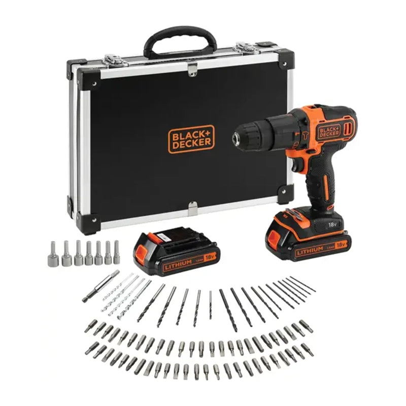 Mașină de înșurubat cu percuție, 18 V, 40 Nm, accesorii, valiză B&D BDCHD18BAFC