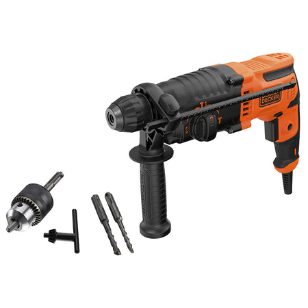 Ciocan rotopercutor SDS Plus 650 W, 1.4 J, mandrină și burghie incluse B&D BEHS01K