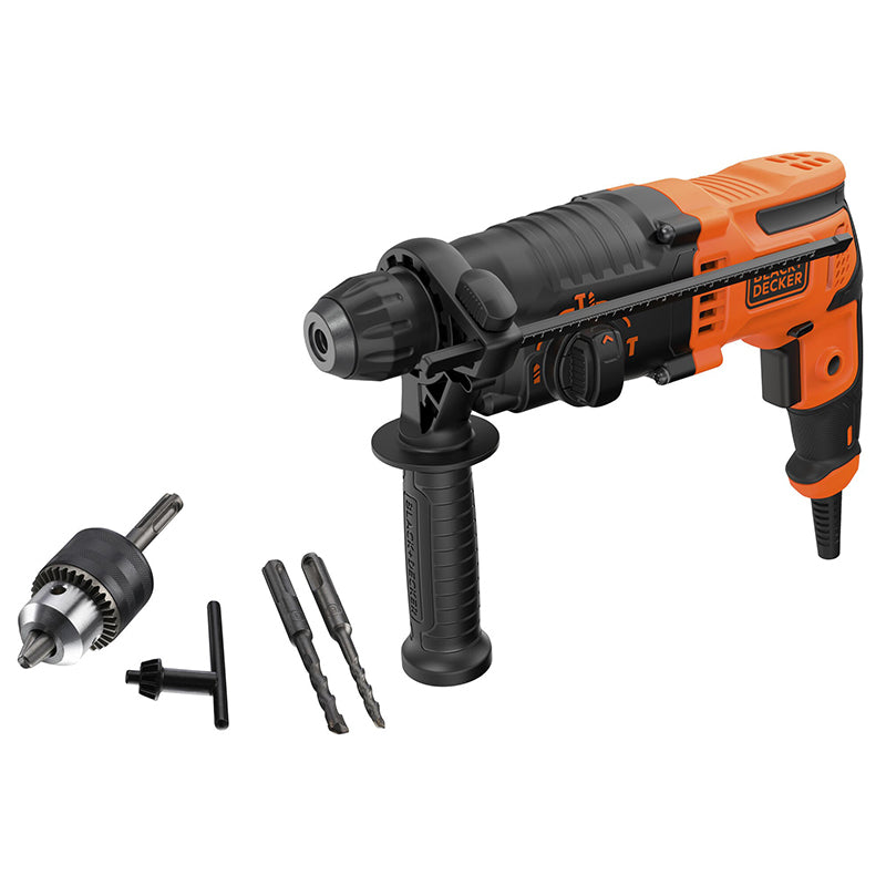 Ciocan rotopercutor SDS Plus 650 W, 1.4 J, mandrină și burghie incluse B&D BEHS01K