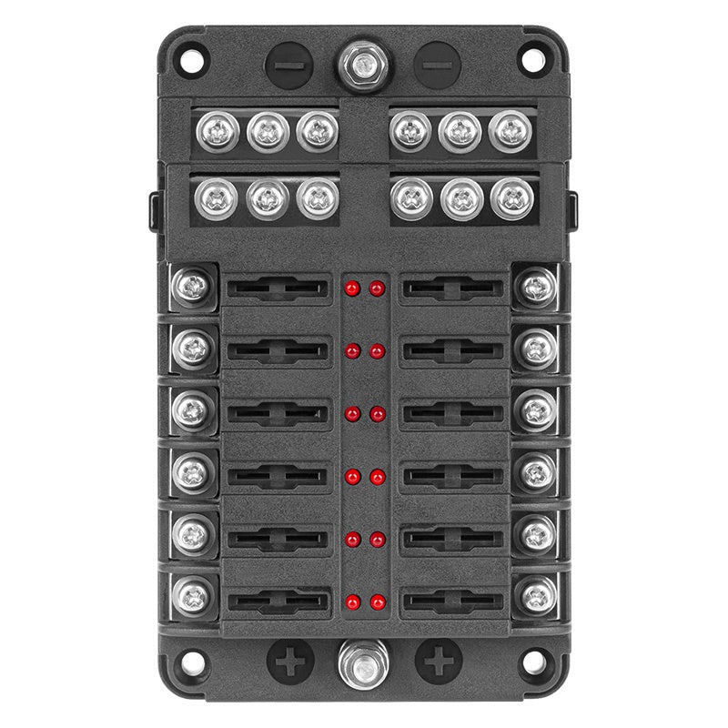 Bloc siguranțe auto pentru 12 circuite de 19 mm, 32 V și 100 A BEZ4015-12