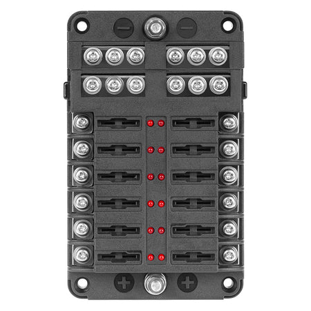 Bloc siguranțe auto pentru 12 circuite de 19 mm, 32 V și 100 A BEZ4015-12