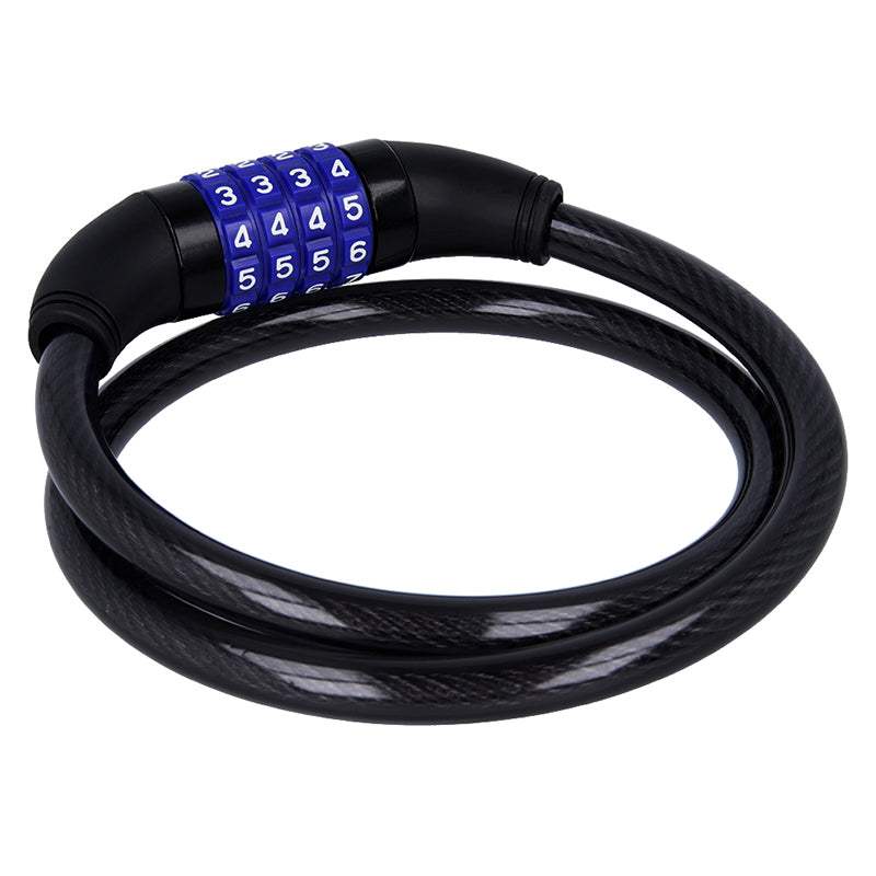 Antifurt bicicletă cu cifru, oțel, 1.1 m, negru, Forever BIKE00006