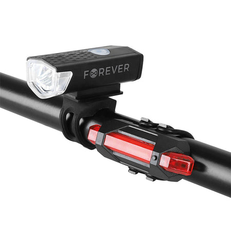 Set lumini bicicletă față-spate LED BLG-100, rezistent la stropire, Forever BIKE00014