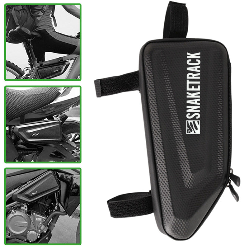 Geantă bicicletă impermeabilă cu suport telefon, montaj pe cadru, negru Snake Track BIKE1100001