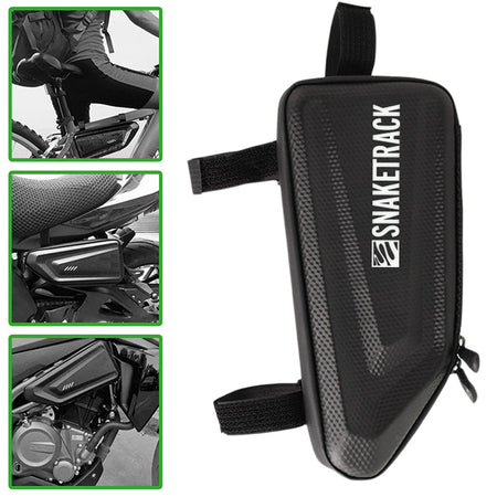 Geantă bicicletă impermeabilă cu suport telefon, montaj pe cadru, negru Snake Track BIKE1100001