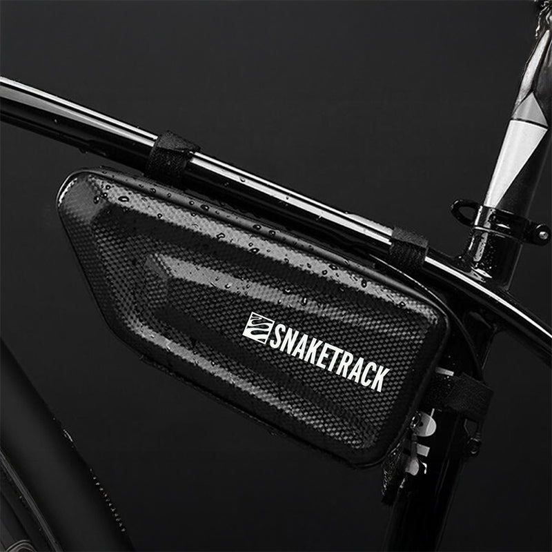 Geantă bicicletă impermeabilă cu suport telefon, montaj pe cadru, negru Snake Track BIKE1100001