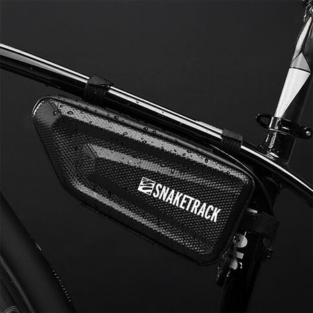 Geantă bicicletă impermeabilă cu suport telefon, montaj pe cadru, negru Snake Track BIKE1100001