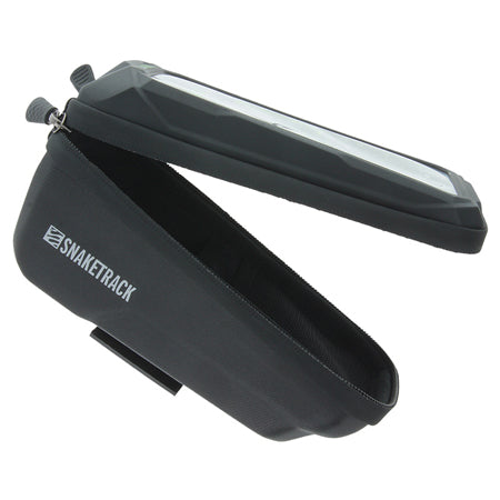 Geantă bicicletă impermeabilă cu suport telefon, prindere pe cadru, neagră Snake Track BIKE1100002