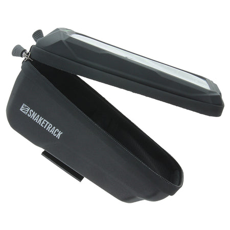Geantă bicicletă impermeabilă cu suport telefon, prindere pe cadru, neagră Snake Track BIKE1100002