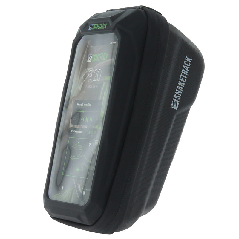 Geantă bicicletă impermeabilă cu suport telefon, prindere pe cadru, neagră Snake Track BIKE1100002