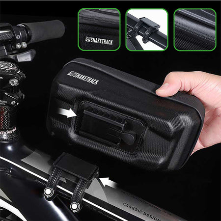 Geantă bicicletă impermeabilă cu suport telefon, prindere pe cadru, neagră Snake Track BIKE1100002