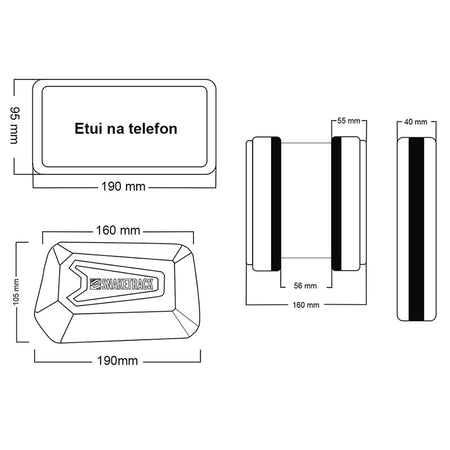 Geantă bicicletă cu suport pentru telefon, impermeabilă, IP54, Snake Track BIKE1100004