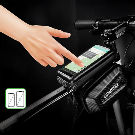 Geantă bicicletă cu suport pentru telefon, impermeabilă, IP54, Snake Track BIKE1100004