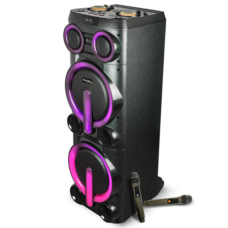 Boxă portabilă 2×10" Bluetooth/AUX/USB + microfon wireless UHF Ibiza Sound BOMBMASTER