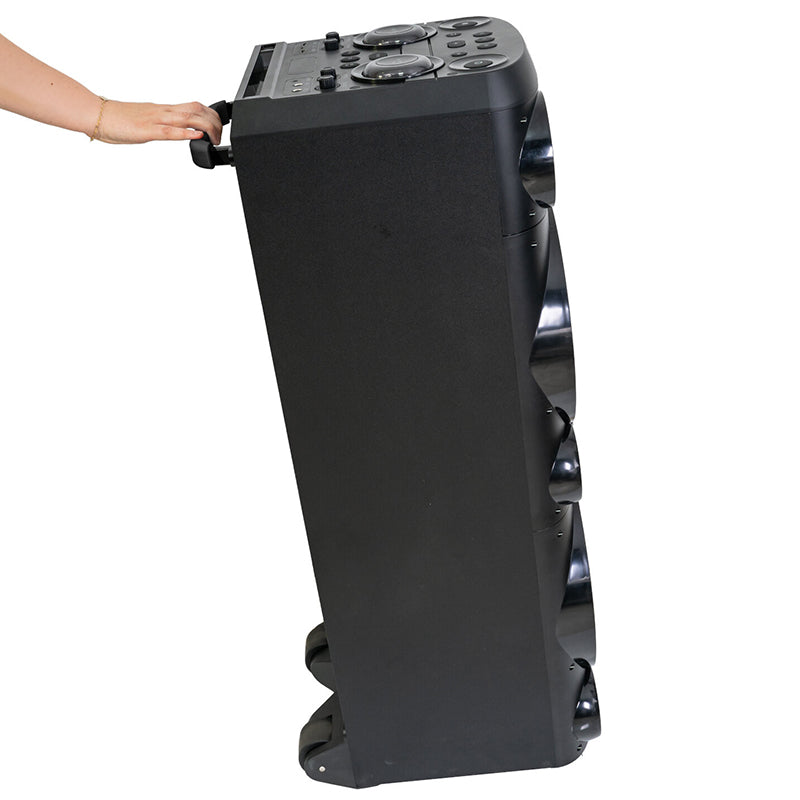 Boxă portabilă 2×10" Bluetooth/AUX/USB + microfon wireless UHF Ibiza Sound BOMBMASTER