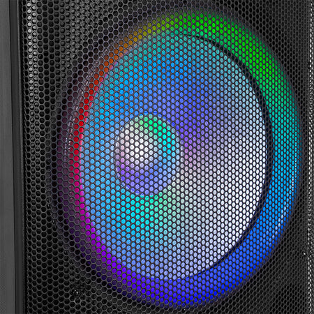 Boxă activă 250 W RMS 2×15" cu Bluetooth, USB, SD, FM, LED BoomTone DJ BOOBS215ALED
