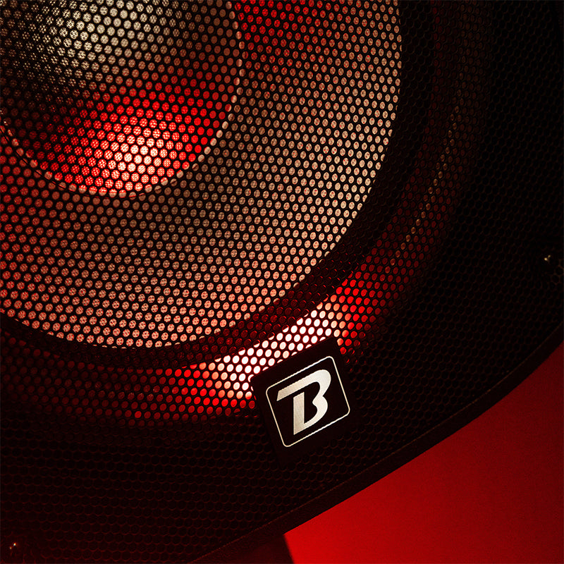Set boxe LED 2×12" cu stative și microfon, USB/SD/BT, BoomTone DJ BOOPS212ALED