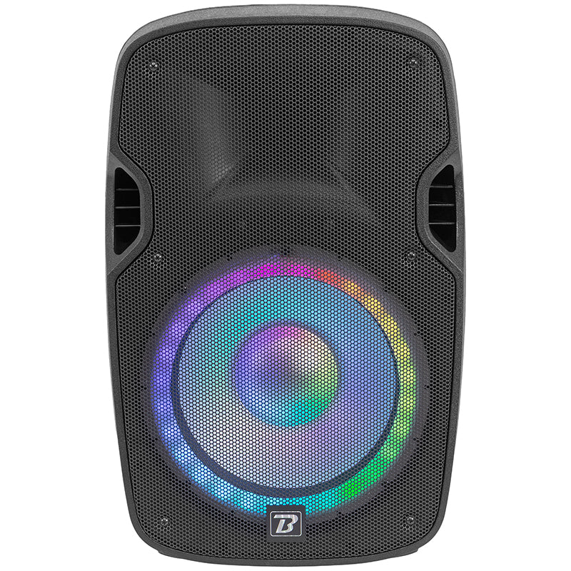 Set boxe LED 2×12" cu stative și microfon, USB/SD/BT, BoomTone DJ BOOPS212ALED