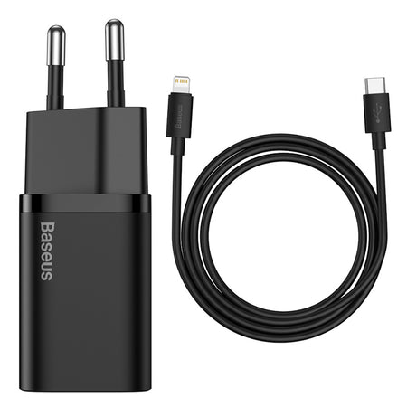 Încărcător rețea PD 20W 3A USB-C cu Lightning 1 m negru Baseus BRA010570