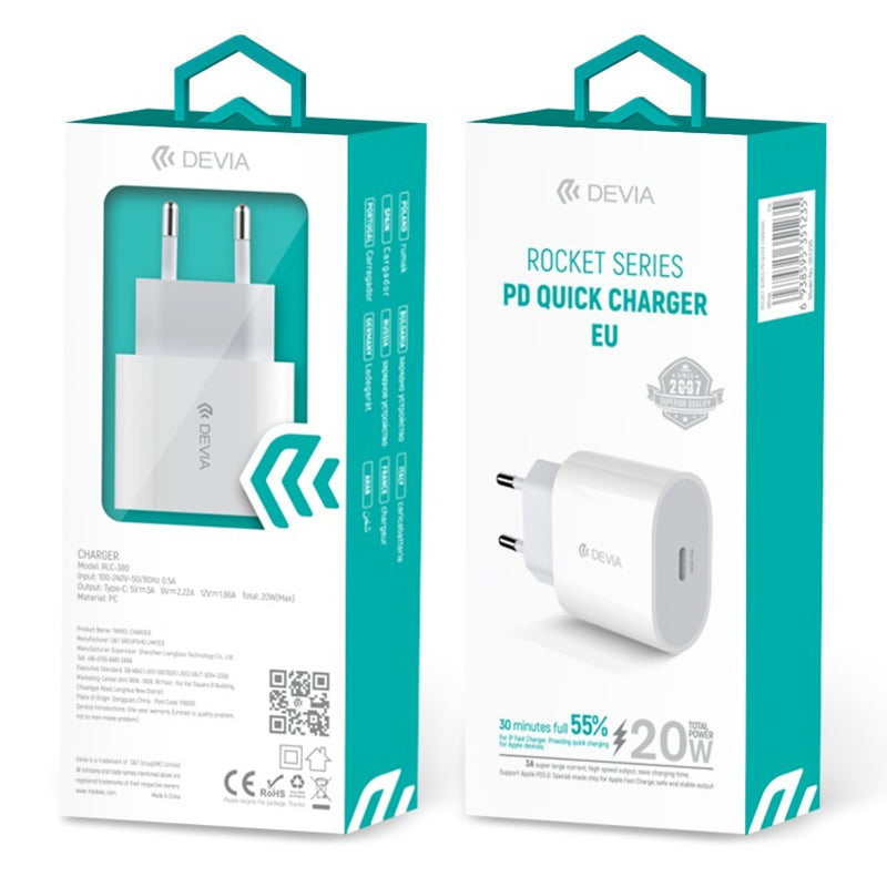 Încărcător rețea USB-C PD 20 W rapid, curent 3 A, alb Baseus BRA010721