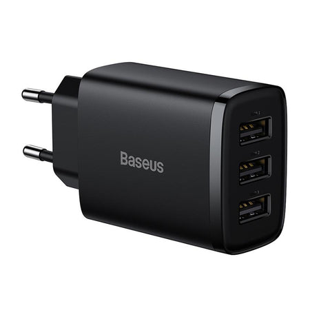 Încărcător rețea 3xUSB fast charging 17 W negru Baseus BRA011960