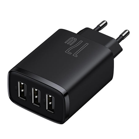 Încărcător rețea 3xUSB fast charging 17 W negru Baseus BRA011960