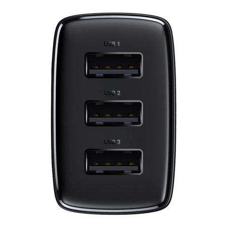 Încărcător rețea 3xUSB fast charging 17 W negru Baseus BRA011960