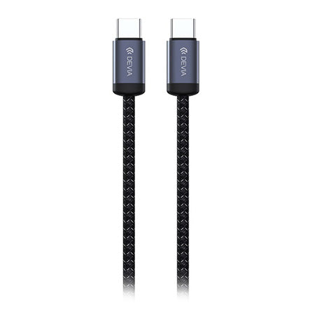 Cablu USB-C la USB-C 1 m, 60 W, 3 A, Power Delivery, negru Devia BRA014026