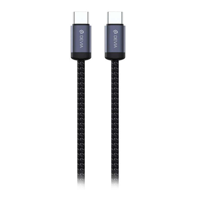 Cablu USB-C la USB-C 1 m, 60 W, 3 A, Power Delivery, negru Devia BRA014026