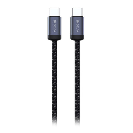 Cablu USB-C la USB-C 1 m, 60 W, 3 A, Power Delivery, negru Devia BRA014026