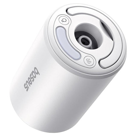 Pompa portabilă aer PocketGo alb cu funcție felinar, accesorii camping Baseus BRA014059