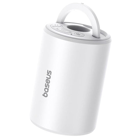 Pompa portabilă aer PocketGo alb cu funcție felinar, accesorii camping Baseus BRA014059