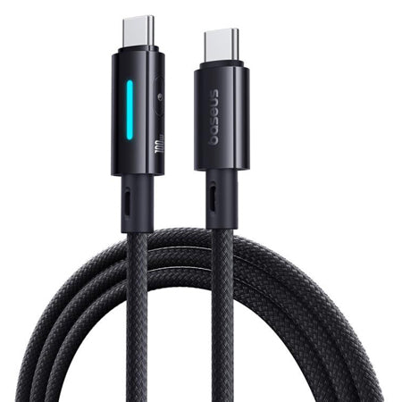Cablu USB-C la USB-C 100W 2 m negru cu buton control Baseus BRA014411