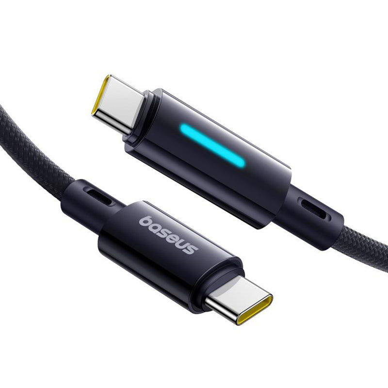 Cablu USB-C la USB-C 100W 2 m negru cu buton control Baseus BRA014411