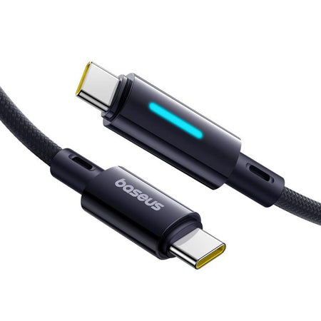 Cablu USB-C la USB-C 100W 2 m negru cu buton control Baseus BRA014411